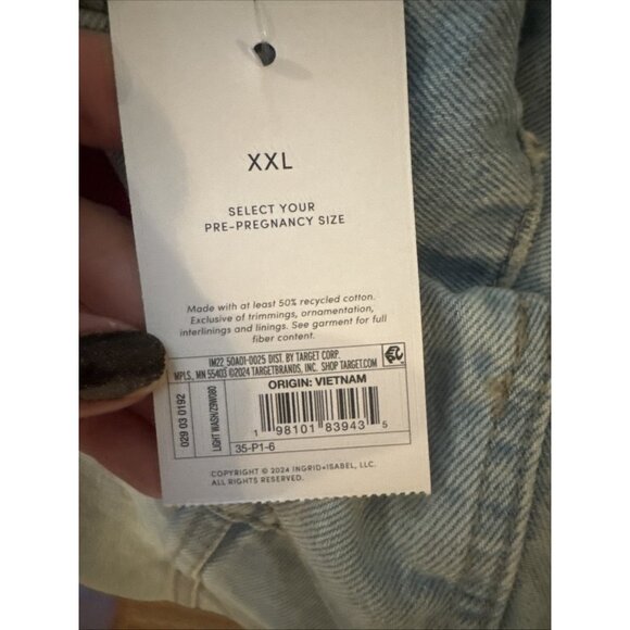 Ingrid+Isabel Mama Denim Jacket XXL Light wash Brand New - Picture 12 of 12